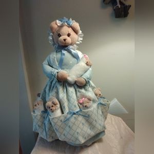 Vintage Mamma Bear And Six Baby Cubs 13 in.Tall